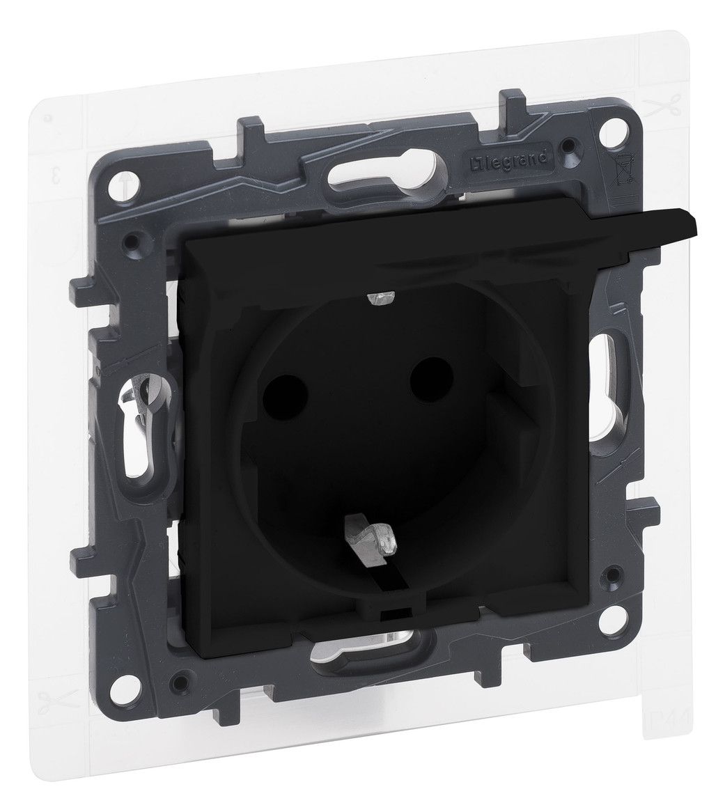 Legrand 863523 Schuko Steckdose IP44 erh. Berührungsschutz Niloe Step schwarz