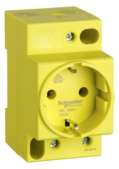 Schneider 15033 Steckdose Schuko 2P+E gelb