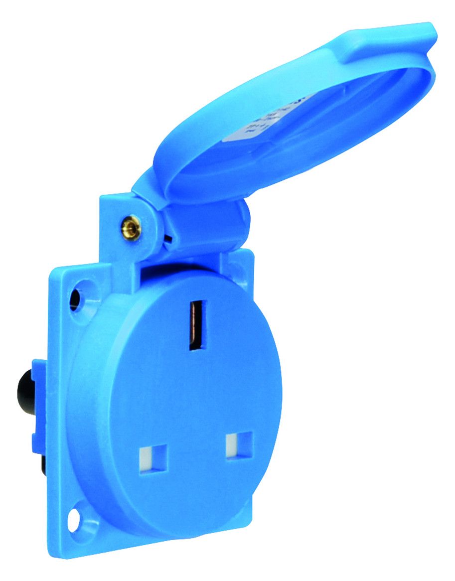 Bals 71142 Schuko-Anbausteckdose 16A 3p IP44 blau Großbritanien