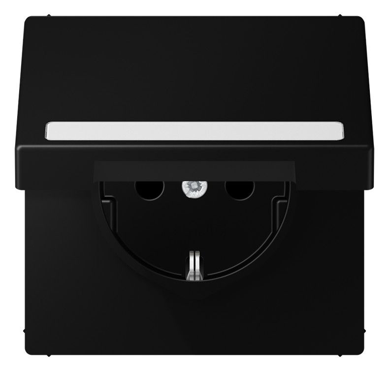 Jung LS1520BFNAKLSWM SCHUKO Steckd.m.Schriftf.u.Klappd.