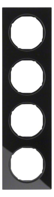 Berker 10142216 Rahmen 4fach R.3 Glas schwarz