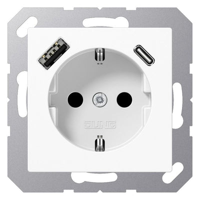 Jung A1520-15CAWW SCHUKOsteckdose m.USB Typ AC