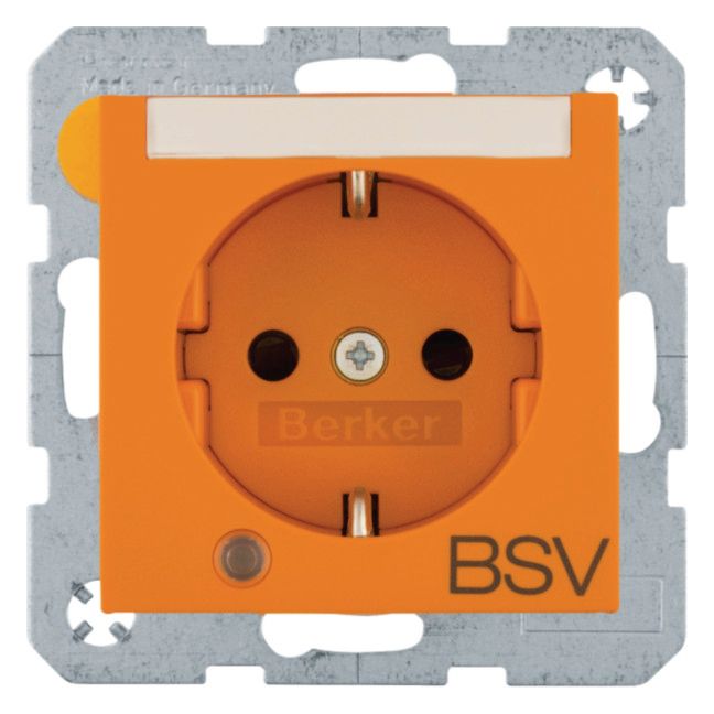 Berker 41101924 Steckdose SCHUKO Aufdruck BSV Beschriftungsfeld beleu.S.1