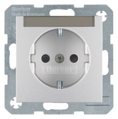 Berker 47491404 Steckdose SCHUKO m.B-feld+erh.BS B.7 alu matt