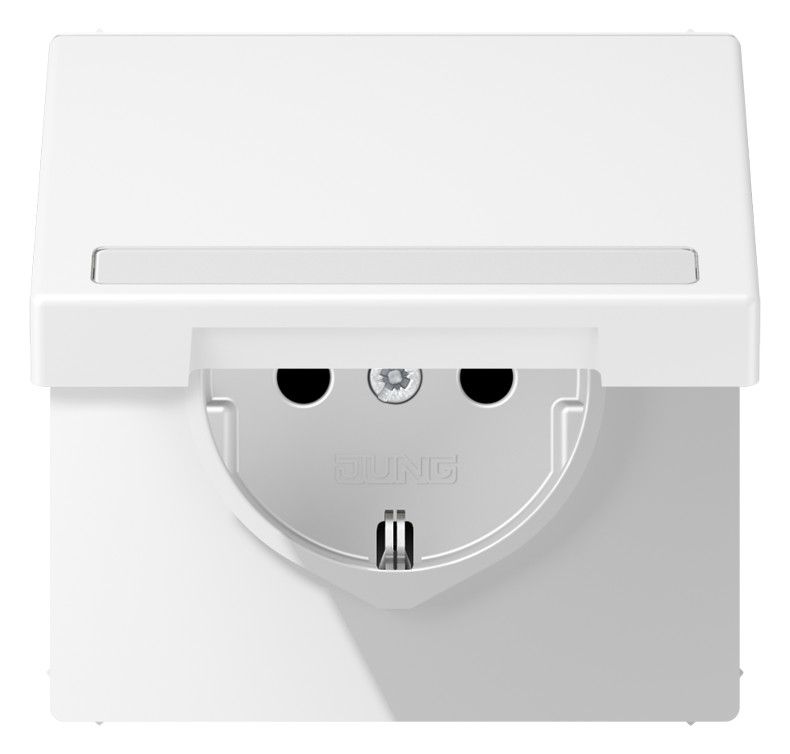 Jung LS1520BFNAKLWWM SCHUKO Steckd.m.Schriftf.u.Klappd.