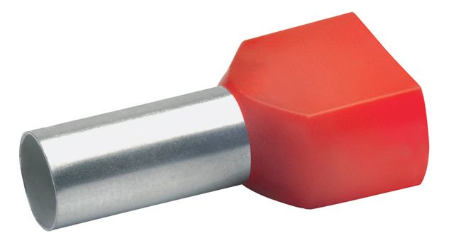 Klauke 87614 Zwillings-Aderendhülse isol. 2x10qmm 14mm rot