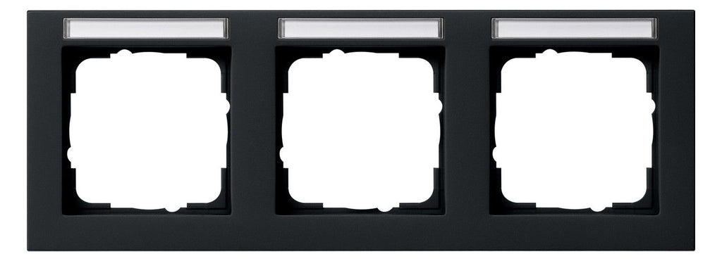 GIRA 109309 Abdeckrahmen 3fach waager. BSF E2 Schwarz matt