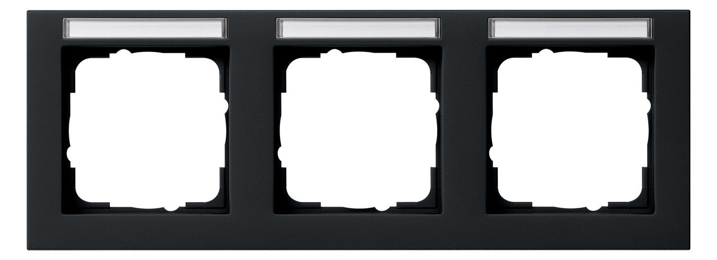 GIRA 109309 Abdeckrahmen 3fach waager. BSF E2 Schwarz matt