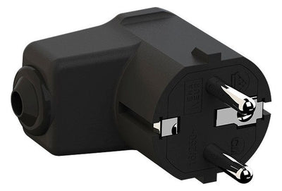 Bachmann 960.102 SCHUKO Winkelstecker schwarz m.Knickschutz