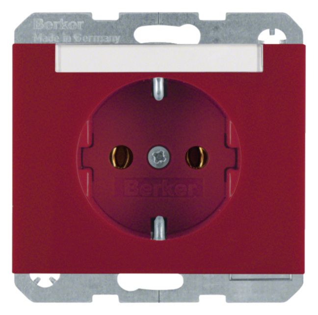 Berker 47397015 Steckdose SCHUKO m.B-feld K.1/K.5 rot glänzend