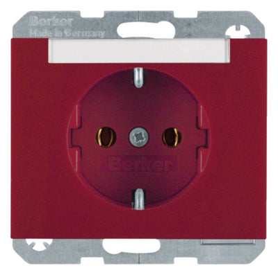 Berker 47397015 Steckdose SCHUKO m.B-feld K.1/K.5 rot glänzend
