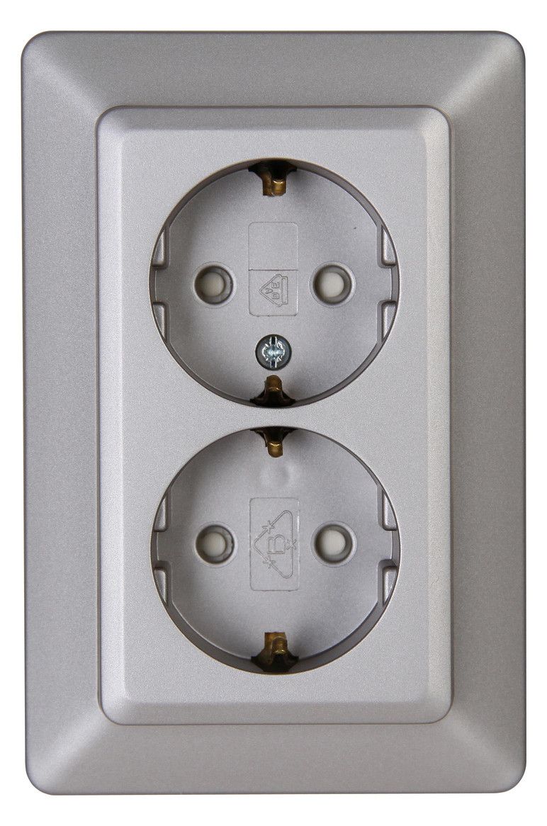 Kopp 927720089 MILANO Schuko Steckdose 2f Komplettgerät stahl