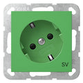 GIRA 4418107 SCHUKO-Steckdose 30°+ Shutter SV System 55 Grün glänzend