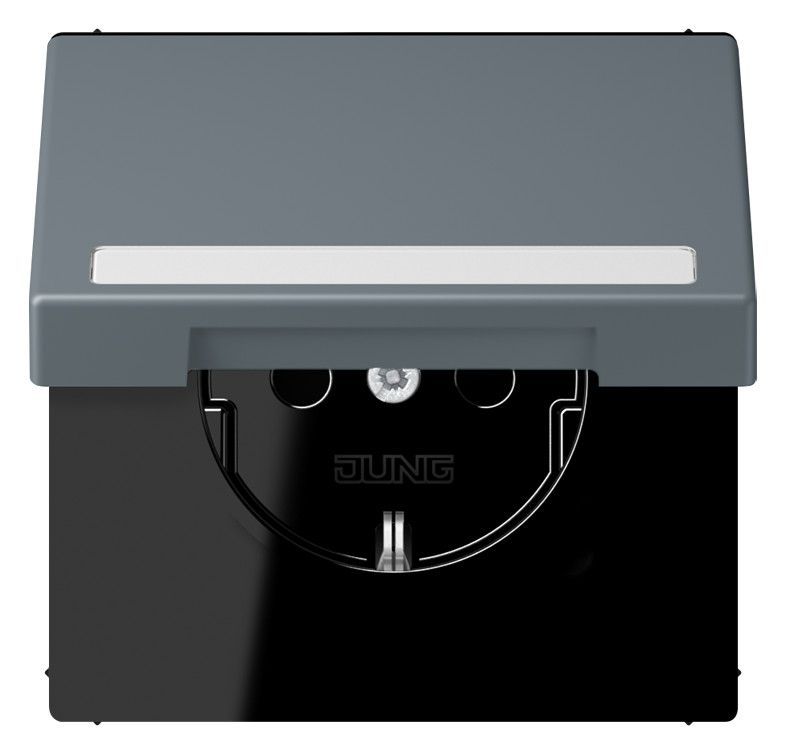 Jung LC1520BFNAKL251 SCHUKO-Steckd.KI m. Klappdeckel m.S
