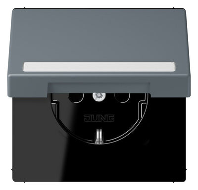 Jung LC1520BFNAKL251 SCHUKO-Steckd.KI m. Klappdeckel m.S