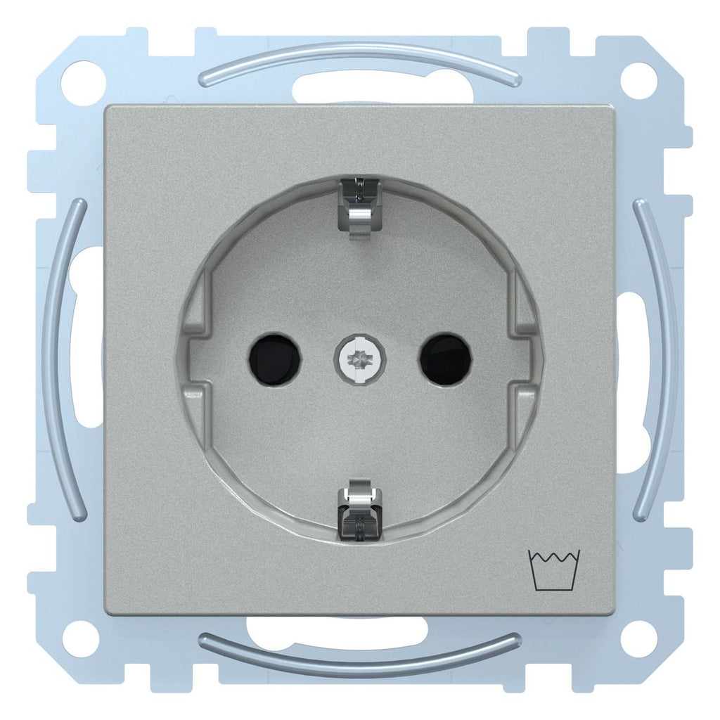 Mert MEG 2352-0460 SCHUKO-Steckdose+Kz Waschmaschine BRS StK aluminium System M
