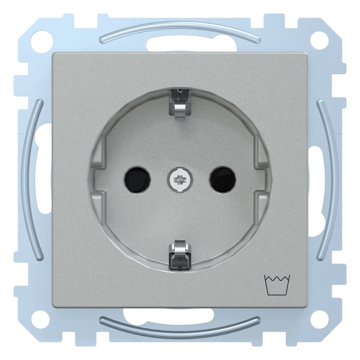 Mert MEG 2352-0460 SCHUKO-Steckdose+Kz Waschmaschine BRS StK aluminium System M
