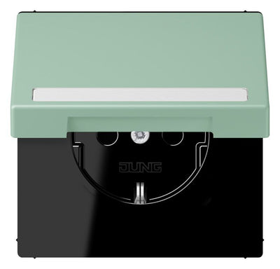 Jung LC1520BFNAKL217 SCHUKO-Steckd.KI m. Klappdeckel m.S