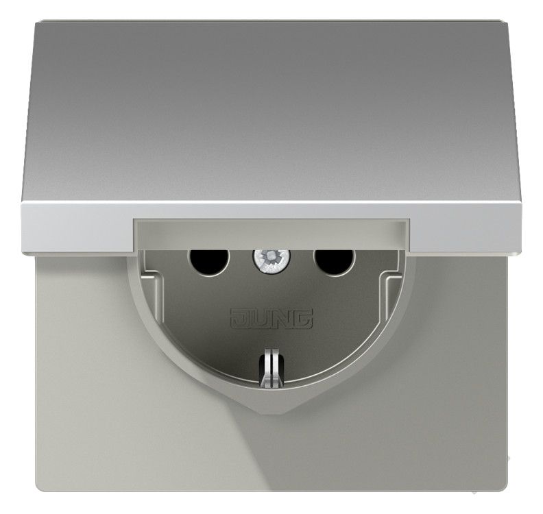 Jung AL1520KIKL SCHUKO Steckdose Klappd. erh.Ber.schutz LS Aluminium