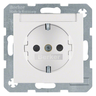 Berker 41491909 Steckdose SCHUKO m.B-feld+erh.BS S.1/B.3/B.7 polarweiß mt