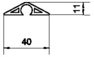 Hager SL1104007030 Aufbodenkanal f.1xNYM 3x2,5qmm PVC 11x40mm steingrau