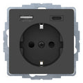 Berker MAN0204623 Steckdose SCHUKO m.USB A-C Q.1/Q.3 tiefschwarz matt lackiert