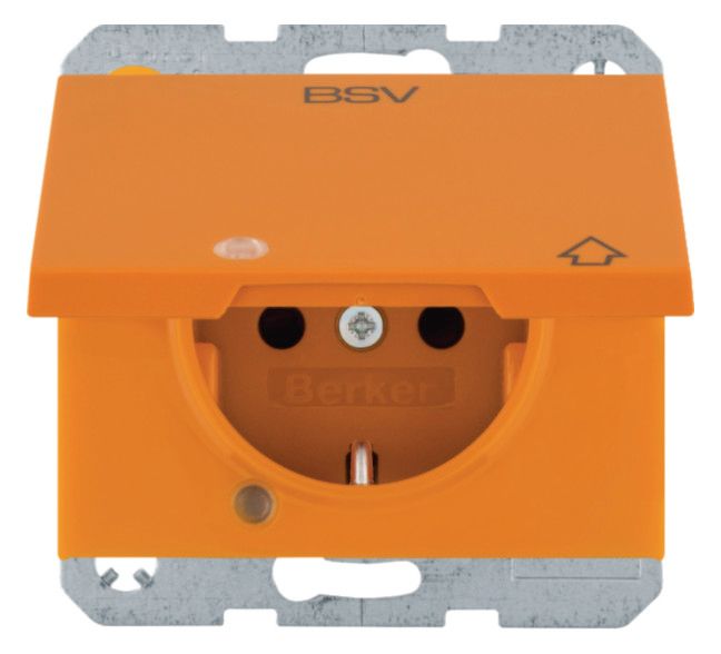 Berker 41517124 Steckdose SCHUKO Aufdruck BSV Klappdeckel beleuchtet K.x