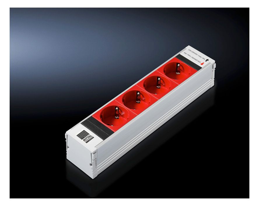 Rittal DK 7856240 PSM 4fach Schuko Einsteckmodul rot o.Sicherung n.schaltb.