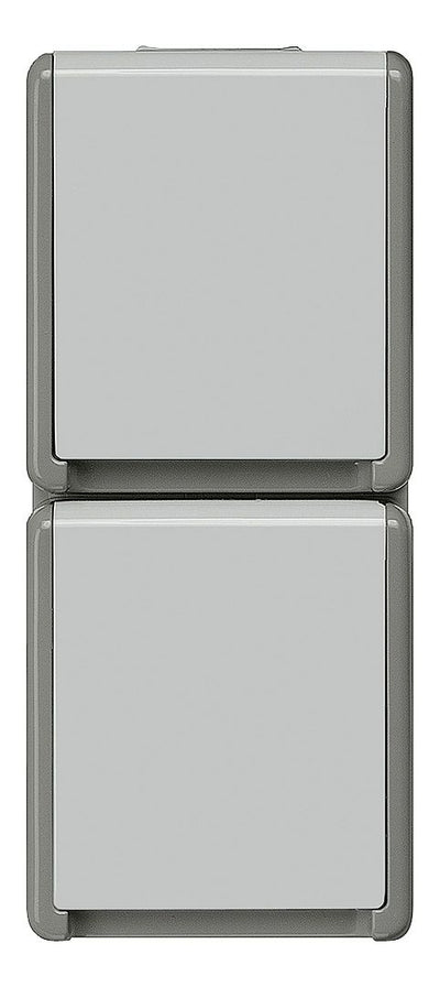 Siemens 5UB4724 DELTA fläche IP44 SCHUKO Steckdose Kombination 2fach senkrecht