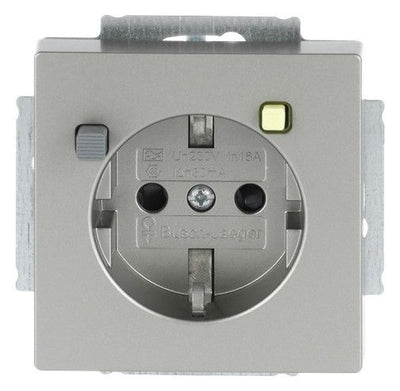 BJ 3120 EUCB-866 FI-SCHUKOMAT SCHUKO Steckdosen-Einsatz edelstahl pur