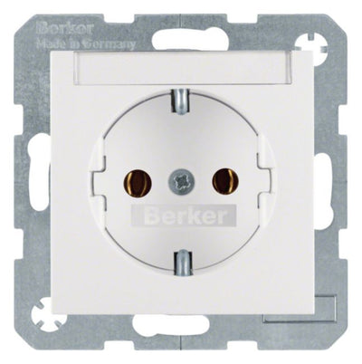 Berker 47508989 Steckdose SCHUKO m.B-feld S.1 polarweiß glänzend