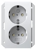 GIRA 273527 SCHUKO-Doppelsteckdose SH f.UP-Dose 1,5f System 55 Reinweiß seiden