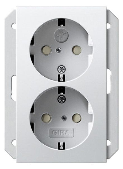 GIRA 273527 SCHUKO-Doppelsteckdose SH f.UP-Dose 1,5f System 55 Reinweiß seiden