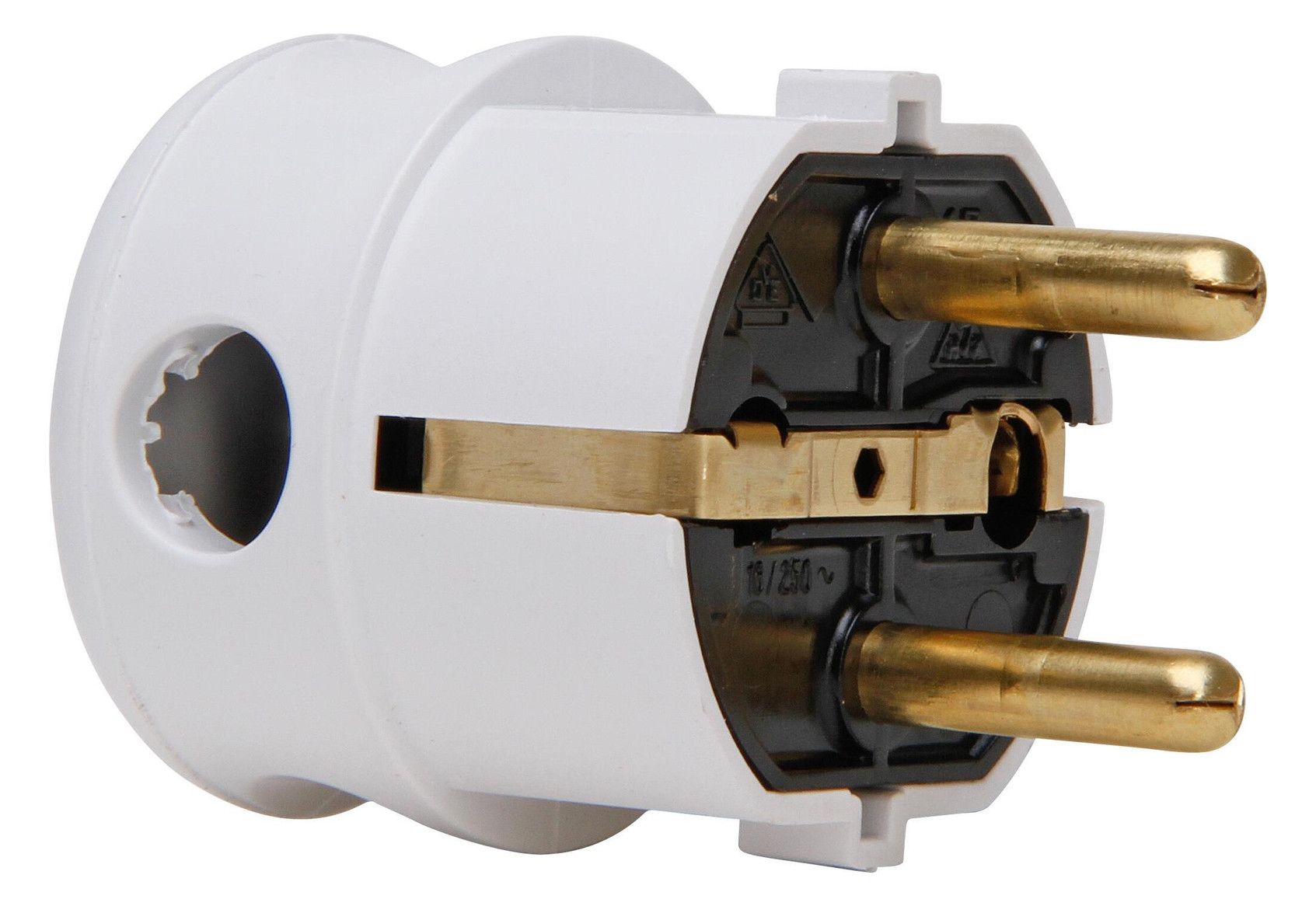 Kopp 178501051 Kunststoff Schuko Winkelstecker 2 Schukos.f.Kabelq bis 3x1