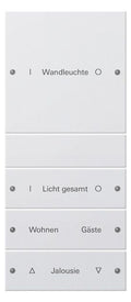 GIRA 220403 Wippenset 4fach (1+3) beschreib. System 55 Reinweiß gl.(lack.)
