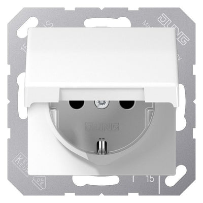 Jung AS1521KLWW SCHUKO Steckd.m.Klappd.