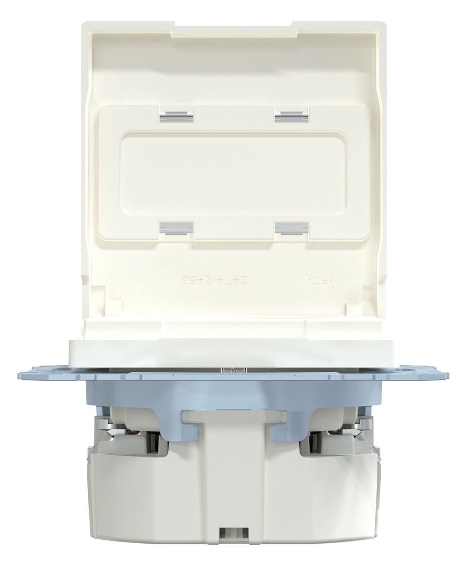 Mert MEG 2312-0319 SCHUKO-Steckdose BRS Klappd.+Schriftf. StK polarweiß gl.S.M