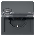 GIRA 456967 SCHUKO-Steckdose Klappdeckel Schloss gleich+BSF TX_44 Anthrazit