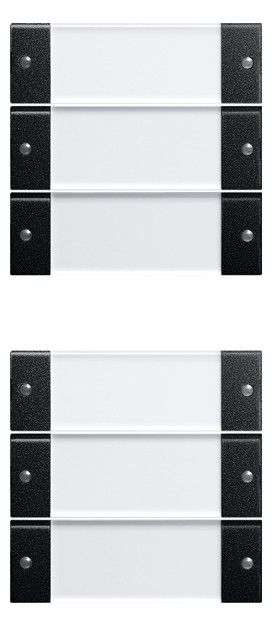 GIRA 2136005 Wippenset 6fach (3+3) BSF System 55 Klar/Schwarz matt (lackiert)