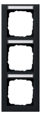 GIRA 110309 Abdeckrahmen 3fach senkrecht BSF E2 Schwarz matt