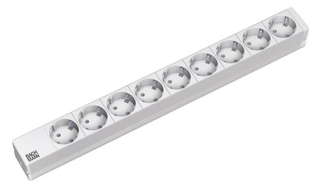 Bachmann 333.401 19" 1HE 9xSchuko Strom 2m Schuko