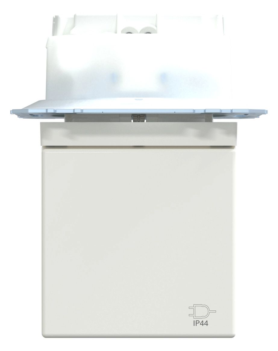 Mert MEG 2314-0319 SCHUKO-Steckdose BRS Klappd. IP44 StK polarweiß glänz. Sys.M