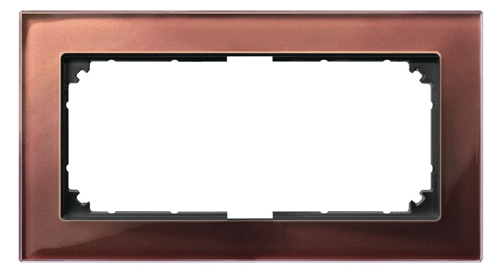 Mert 487815 M-PLAN-Echtglasrahmen 2f o.Mittelsteg Mahagonibraun