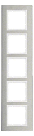 Berker 10153609 Rahmen 5fach B.7 Edelstahl/polarweiß