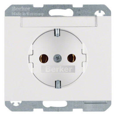 Berker 47397009 Steckdose SCHUKO m.B-feld K.1 polarweiß glänzend