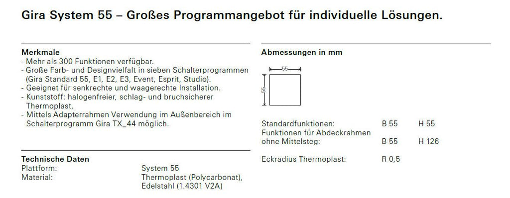 GIRA 4921600 Abdeckung SCHUKO-Steckdose m.Shutter System 55 Edelstahl