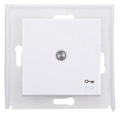 Kopp 493962009 HK07 IP44 Flächenwippe m. Linse u.Symbol "Schlüssel" reinweiß