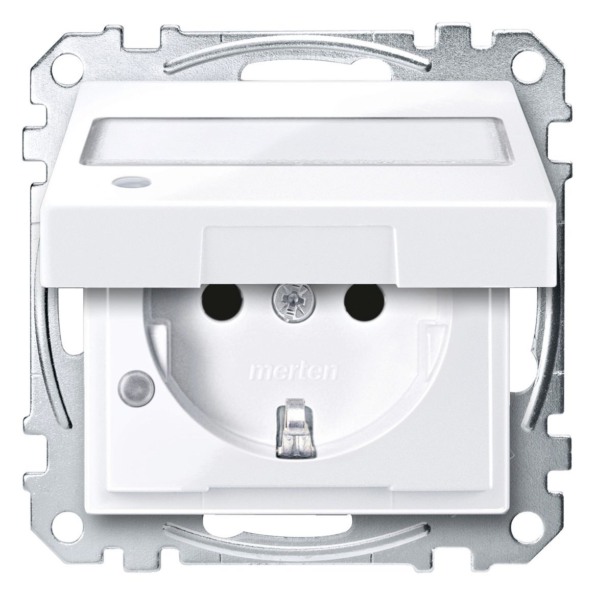 Mert MEG 2313-0325 SCHUKO-Steckdose BRS Klappd. Ko.+Schriftf. StK aktivw. gl.S.M