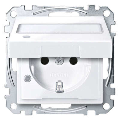 Mert MEG 2313-0325 SCHUKO-Steckdose BRS Klappd. Ko.+Schriftf. StK aktivw. gl.S.M