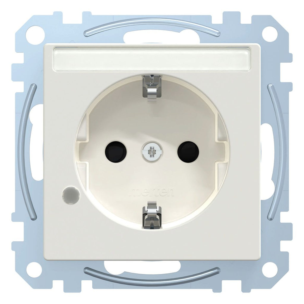 Mert MEG 2303-0319 SCHUKO-Steckdose BRS Ko.+Schriftfeld StK polarweiß gl.Sys.M